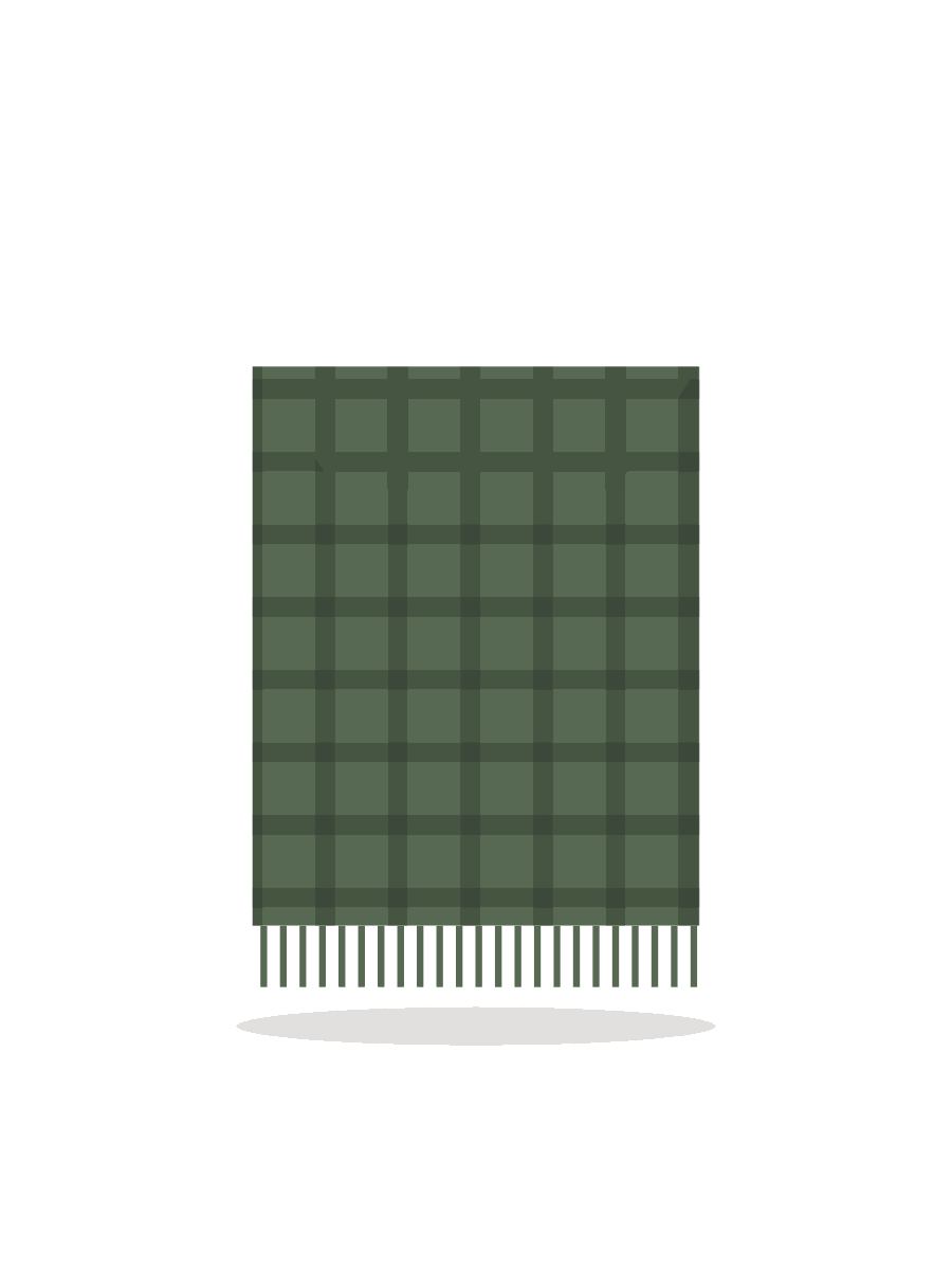 Wren check scarf, sage (Image 1 of 2)