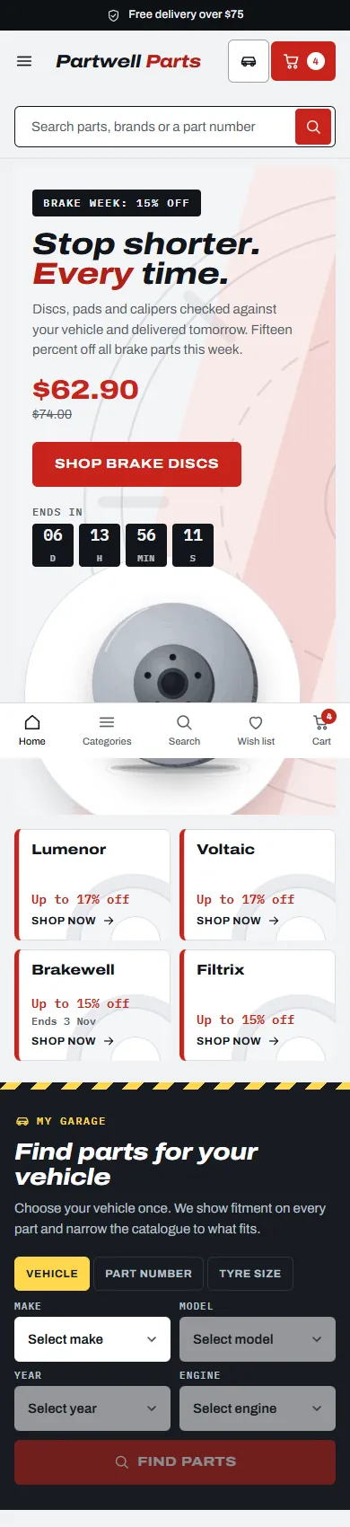 Axle home page on a phone