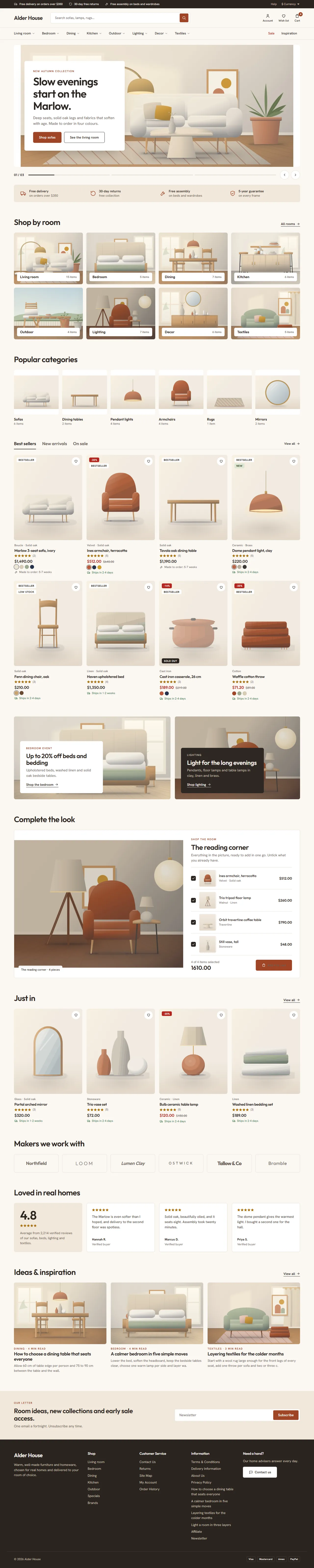 Hearth home page, Clay preset