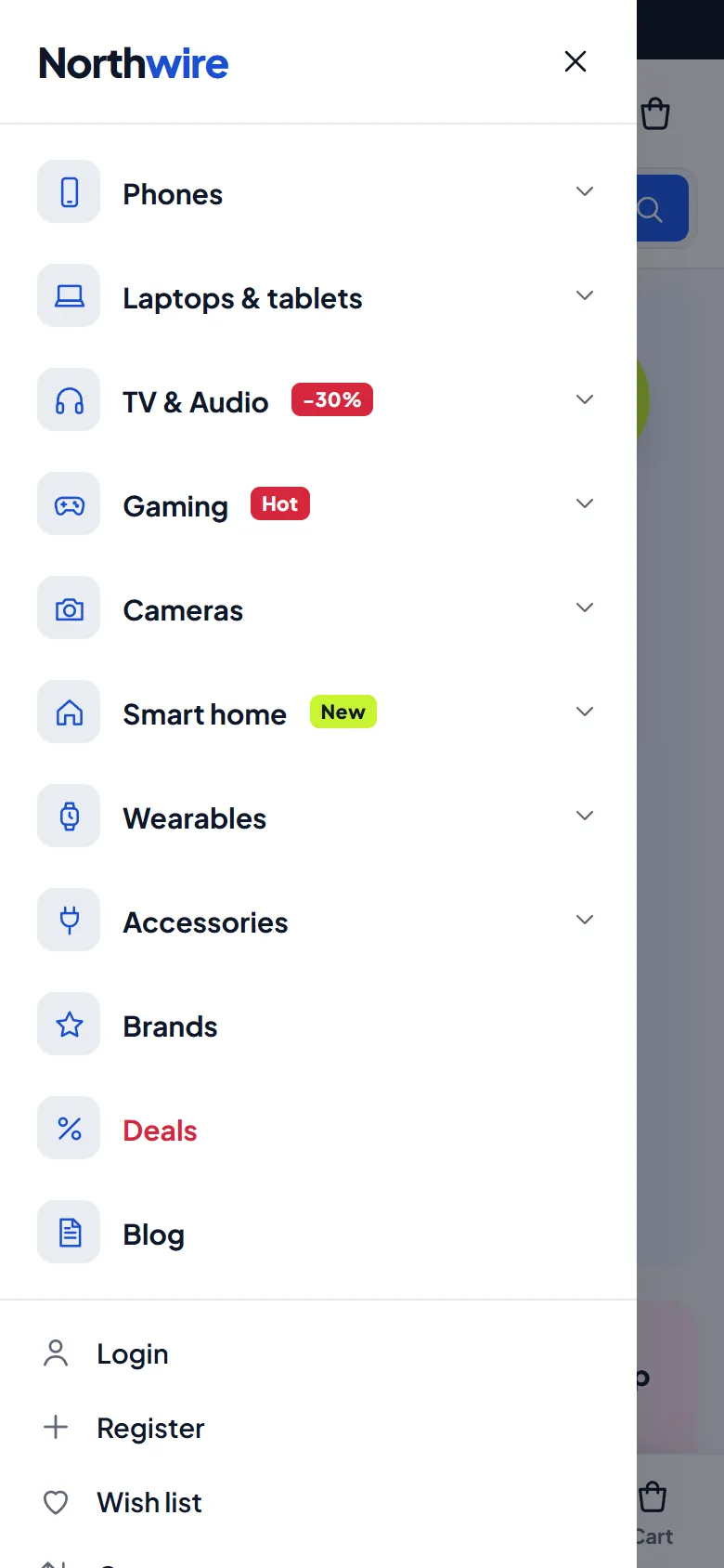 Keystone on a phone: the drawer menu