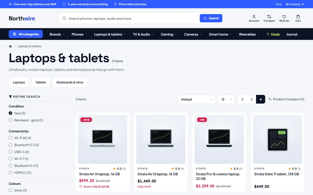 Category page with AJAX filters