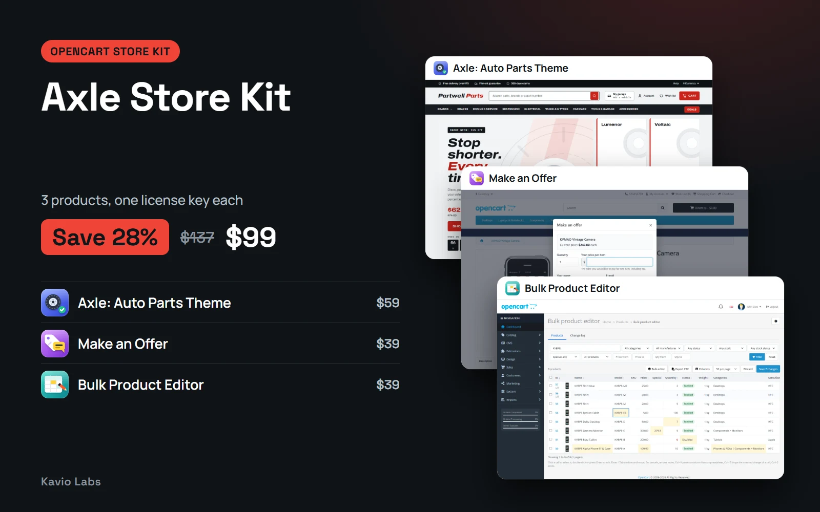 Axle Store Kit: 3 products, save 28%